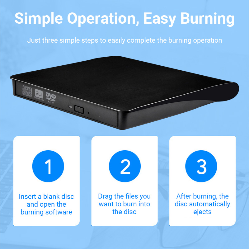 2 in 1 External CD DVD Drive USB Slim Portable External DVD Player ...
