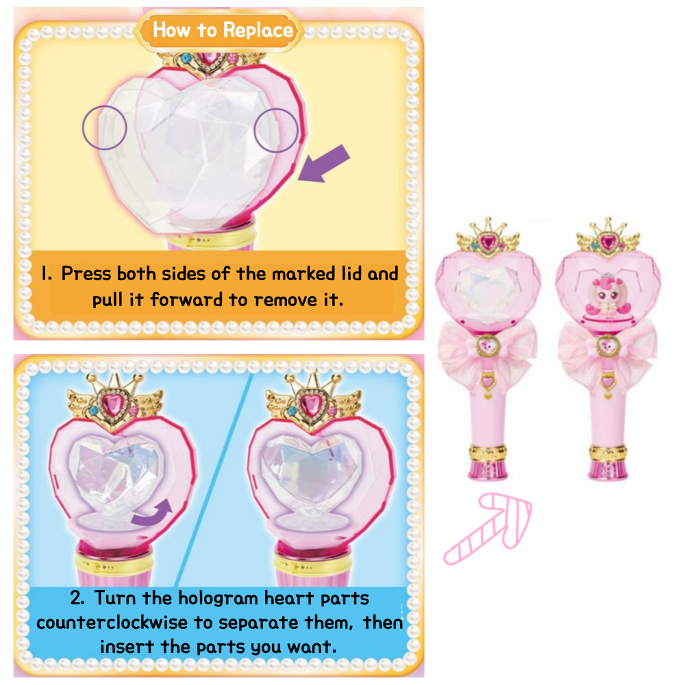 Season 6 Princess Catch Teenieping Heartlight Light-up Magic Wand Magic ...