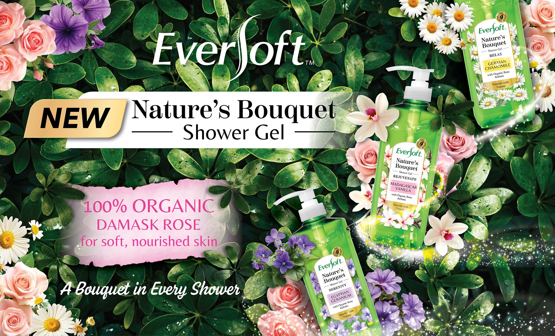 EVERSOFT Nature's Bouquet Shower Gel 750g - 3 Variants | Shopee Singapore