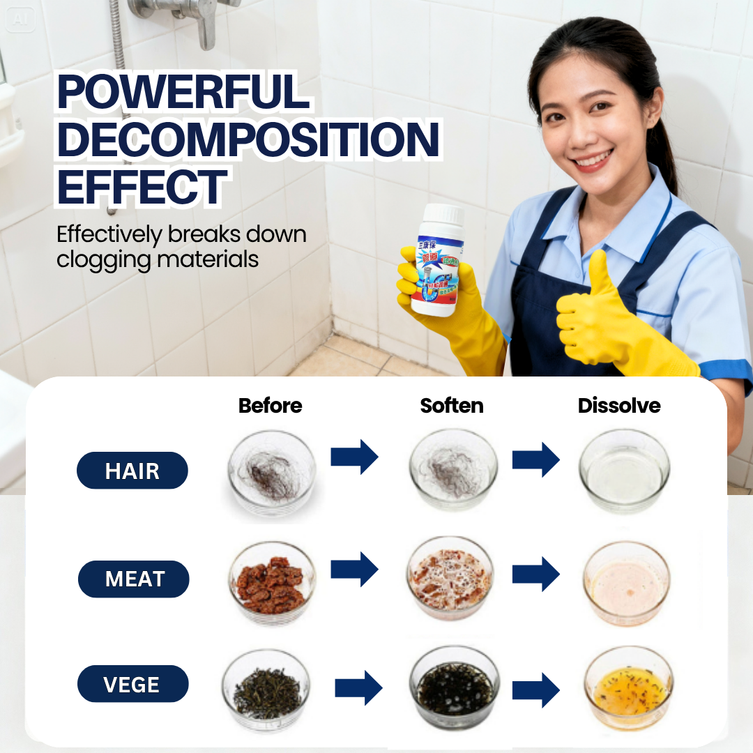 Mixshop Pipe Clog Cleaner 110G | Powerful Sink Drain Cleaning Powder ...