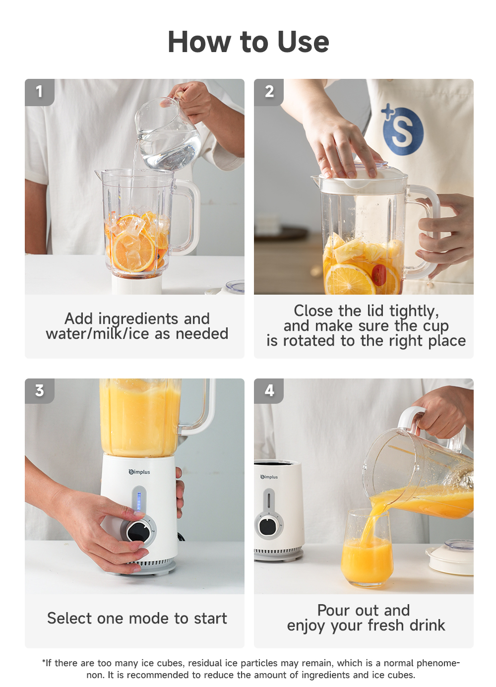 Simplus Kit 1.25L Blender 3 in 1 Food Processor 2 Speed Options Pulse ...