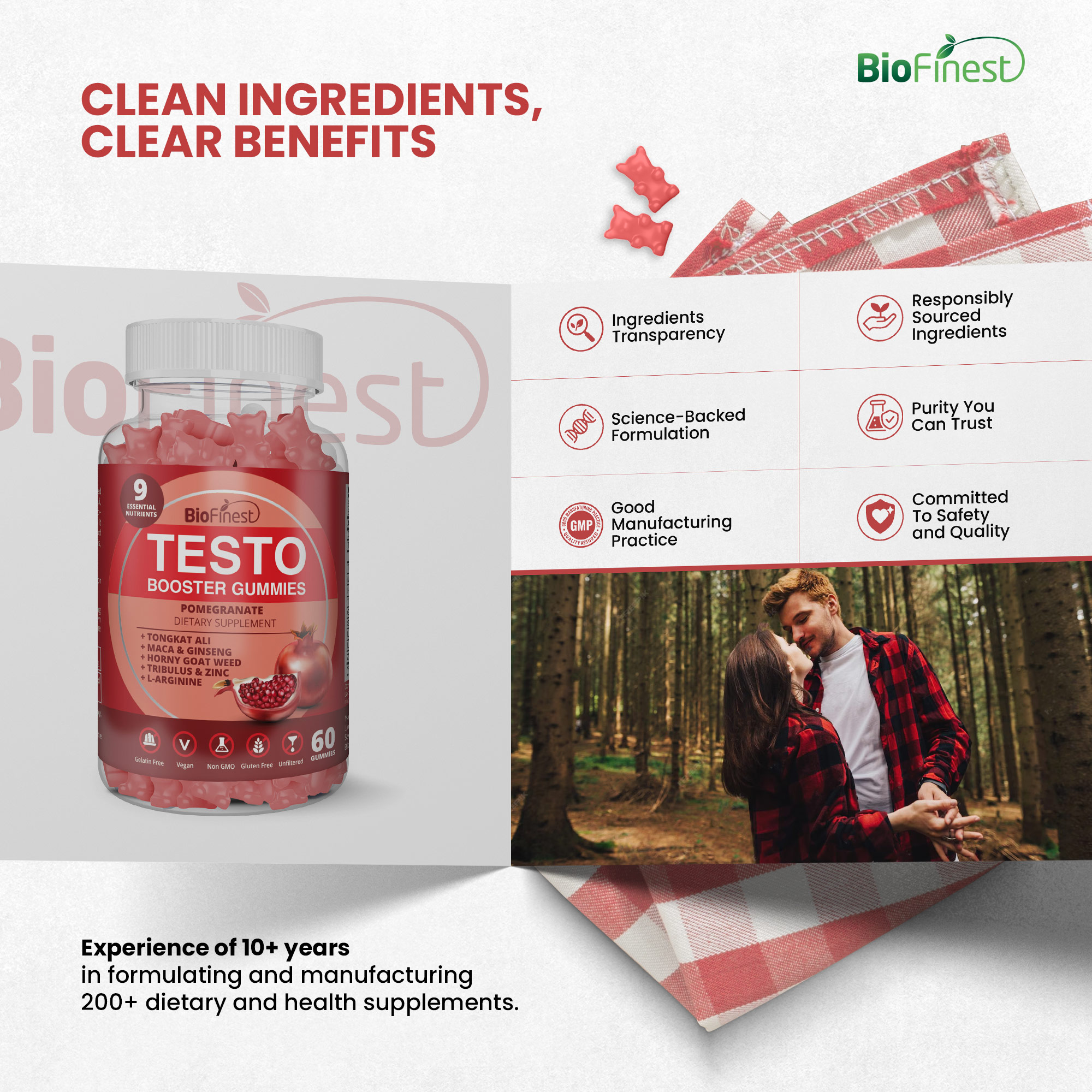 Biofinest Testo Booster Gummy Supplement Tongkat Ali Maca Horny Goat ...
