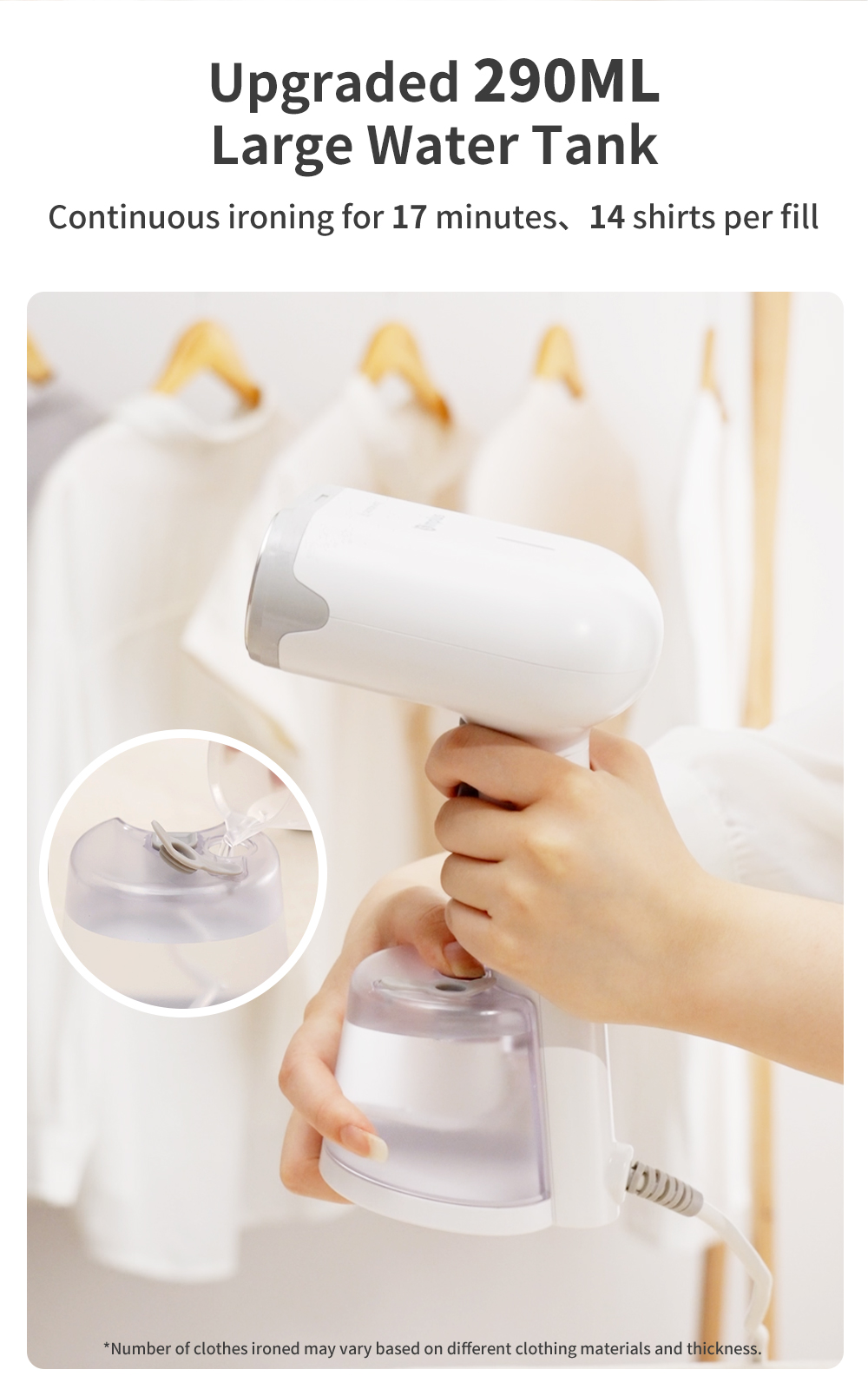 Simplus Handheld Garment Steamer丨290ml Water Tank丨1200W丨30s Quick ...
