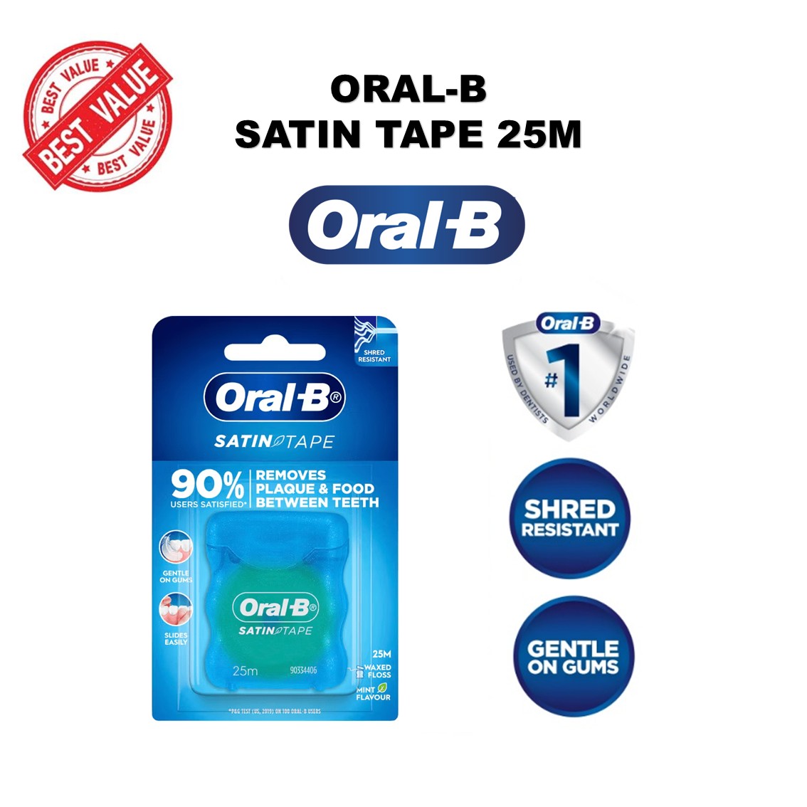 Oral-B Dental Floss 50m | Satin Tape 25m | Floss Picks 75s | Mix ...