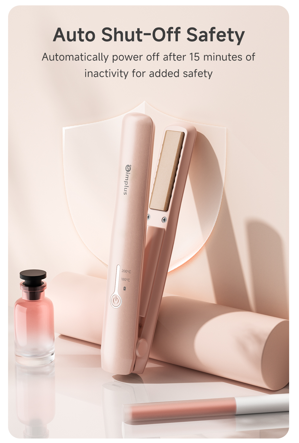Simplus Cordless Hair Straightener | 45mins Battery Life | 3D Floating ...