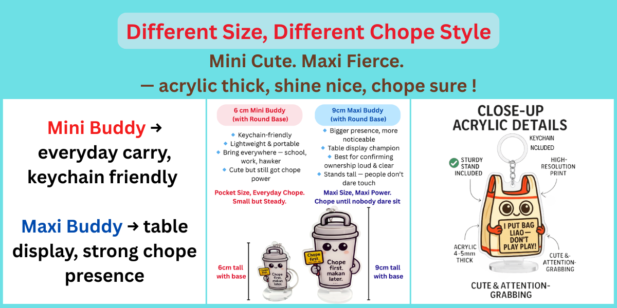 [SG Seller] Chope Table Mascot |Table Chope Sign |Chope liao |Chope ...
