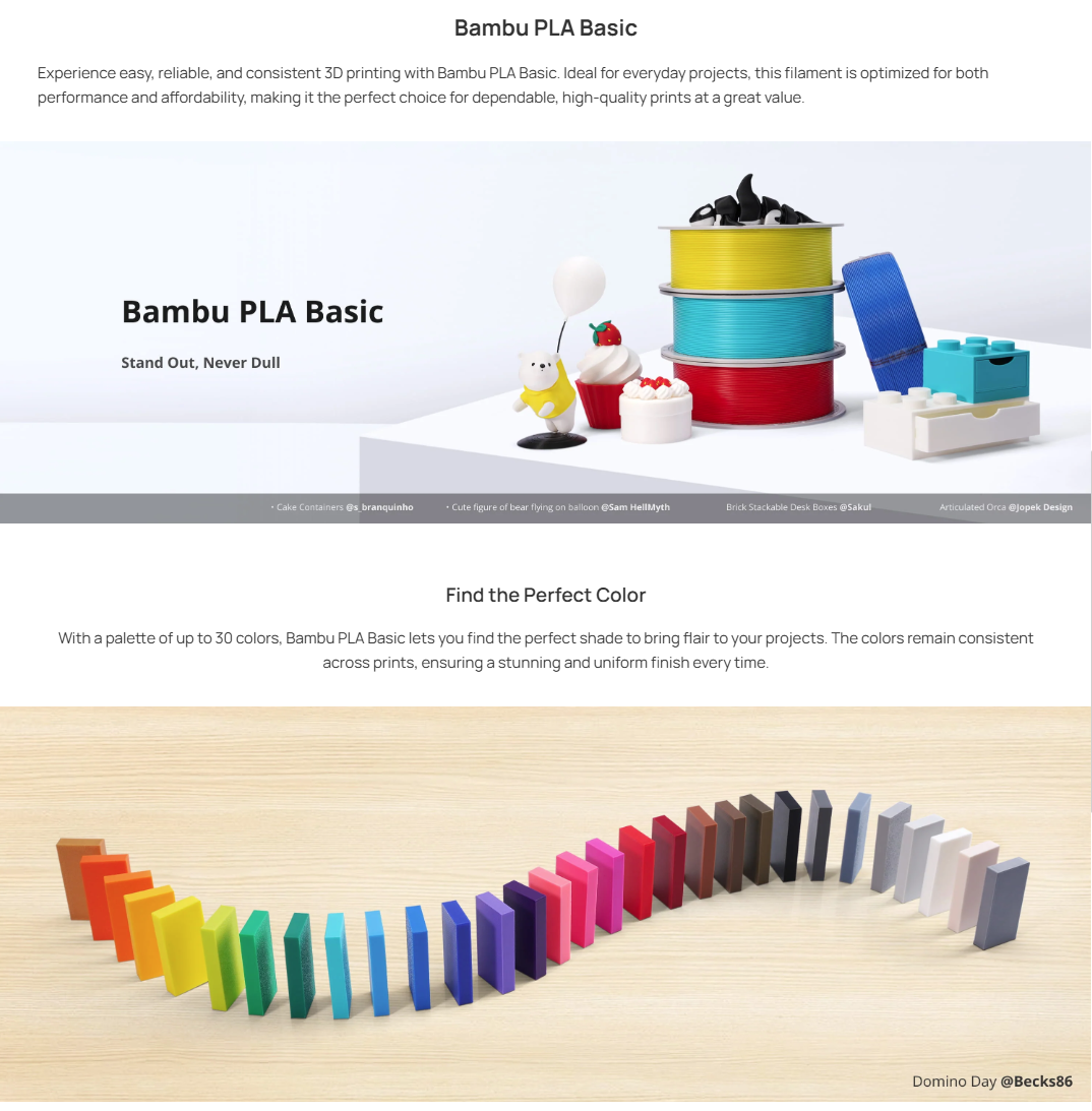 [GENUINE] Bambu Lab Filament (PLA Basic) BambuLab 3D Printing Filament ...