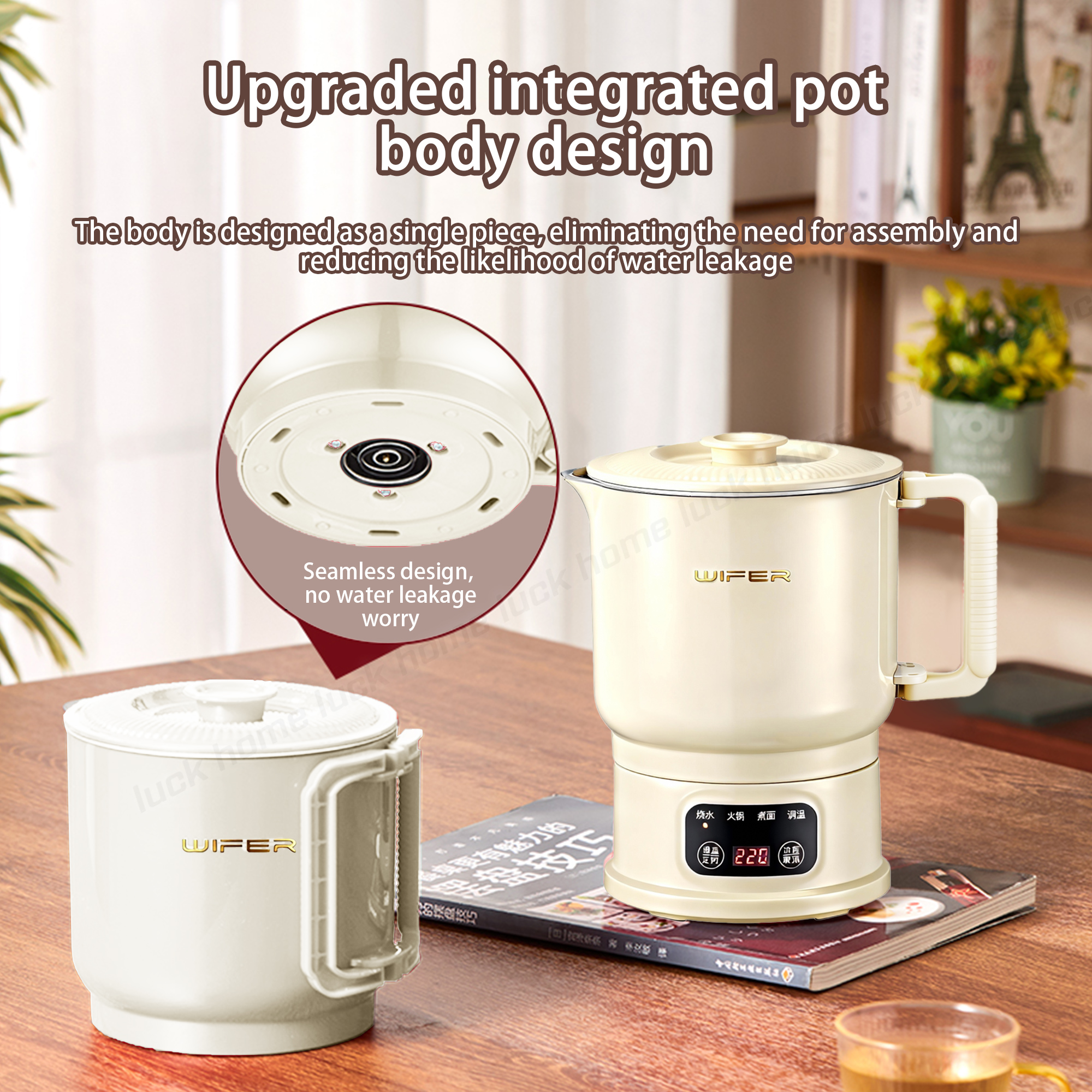 *LUCK HOME* Portable Travel Electric Kettle 0.8L Foldable Electric ...