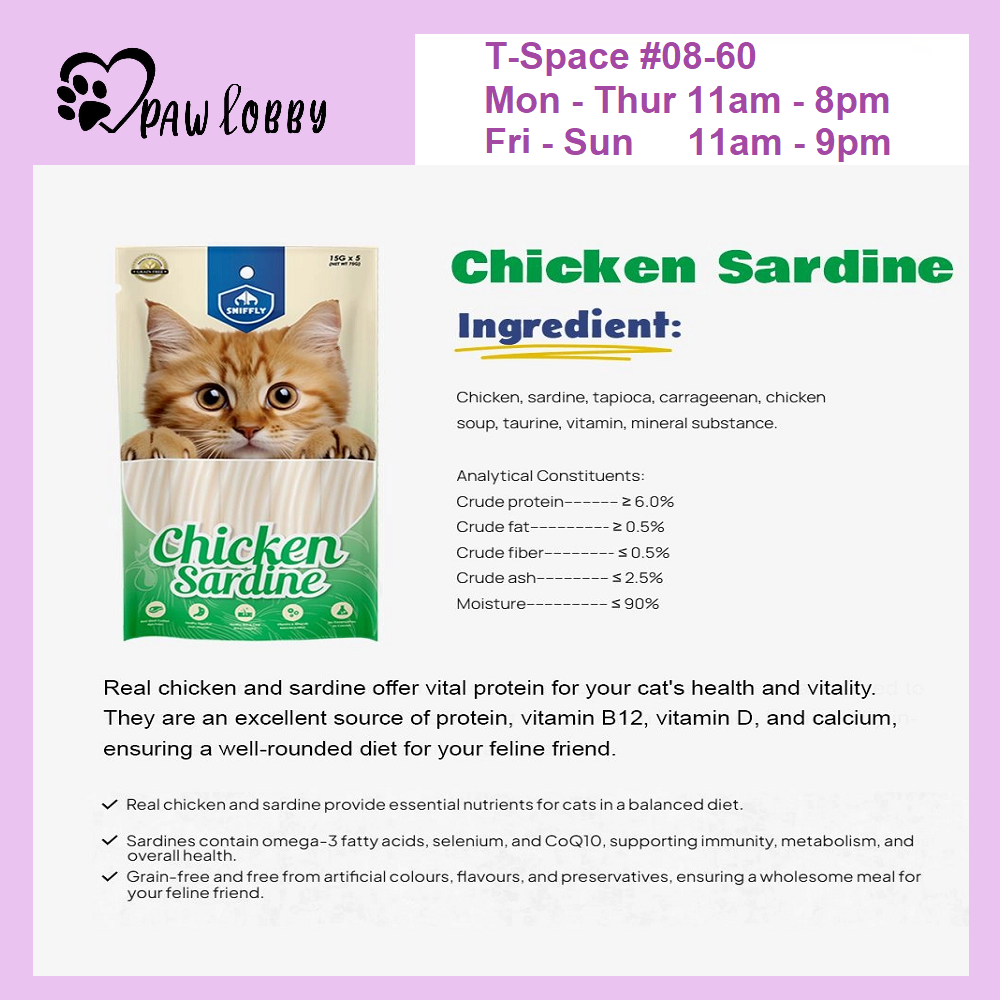Sniffly Creamy Cat Stick 75g - 15g x 5s Kitten Goatmilk Tuna Chicken ...