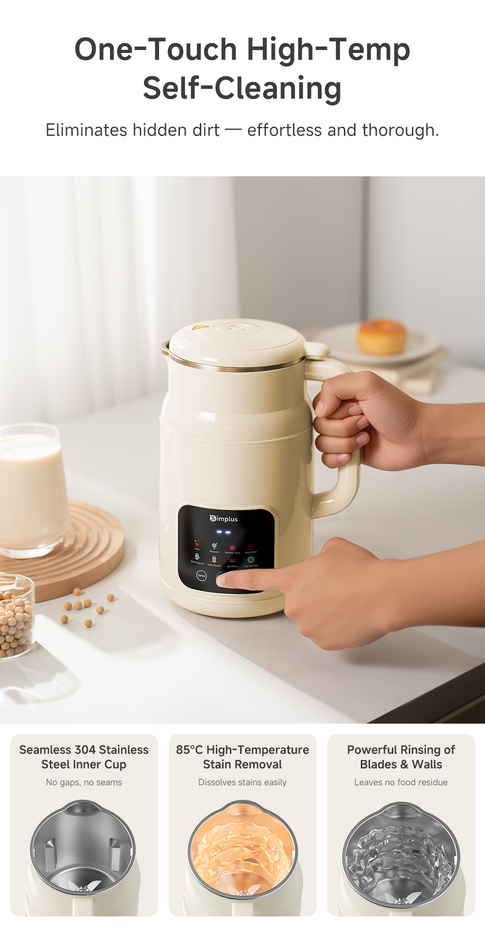 Simplus 1000ml Soy Milk Maker | Food Processor | Hot & Cold Drinks ...