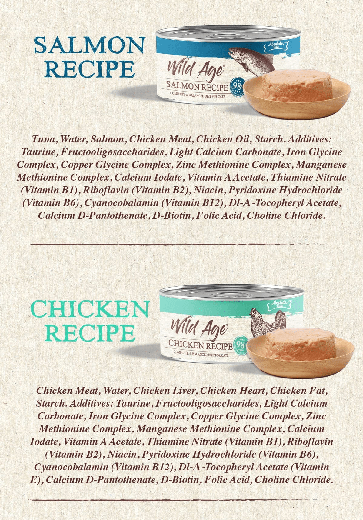 Absolute Bites Wild Age Complete & Balanced Diet Canned Cat Wet Food ...
