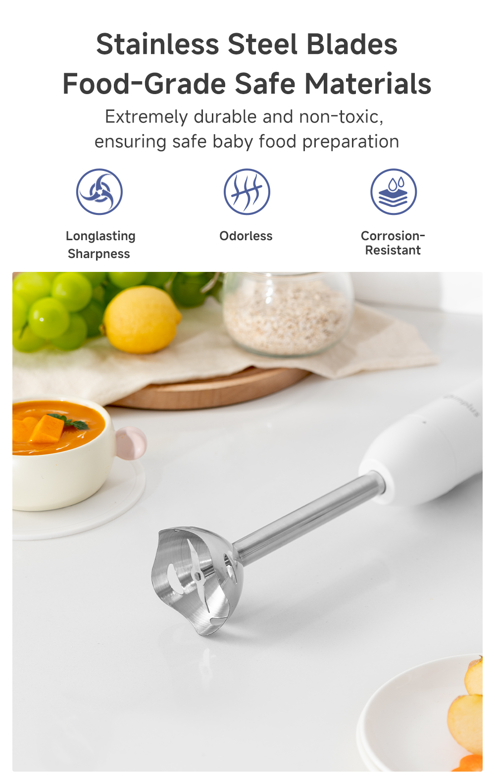 Simplus Handheld Immersion Blender 4-In-1 JBBA003 | Shopee Singapore