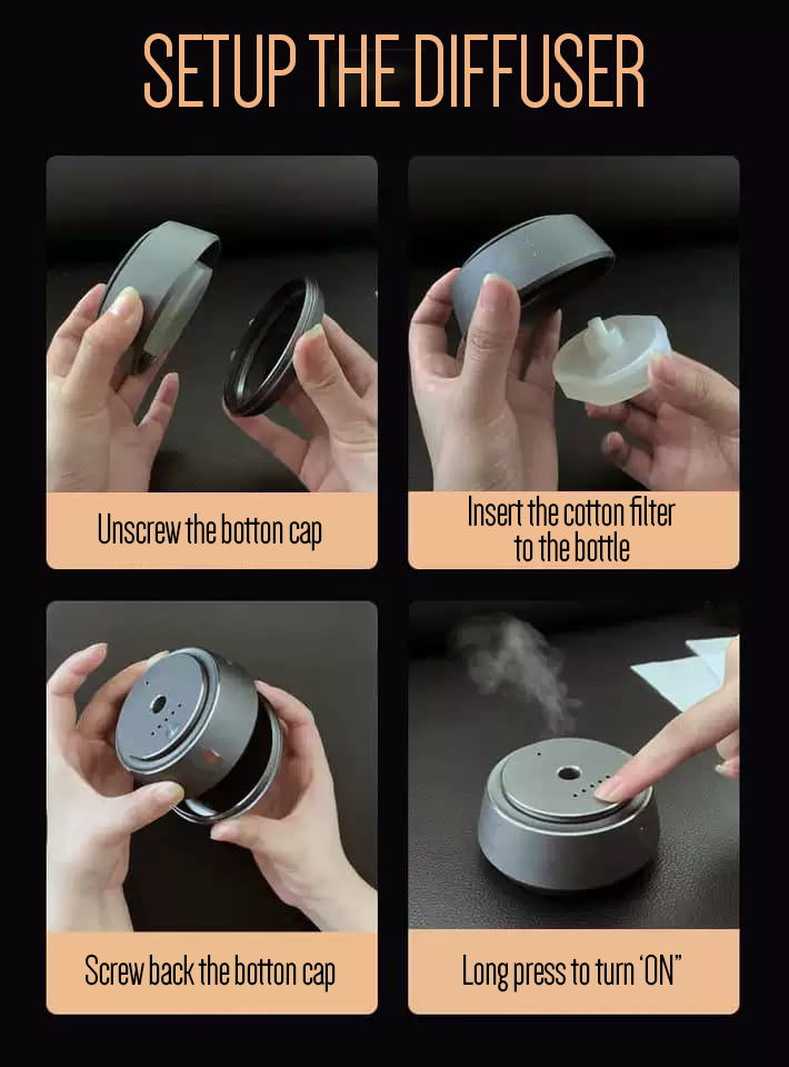 CAR DIFFUSER MX8 (DARK GREY COLOR) WITH 30ML FREE AROMA PERFUME ...