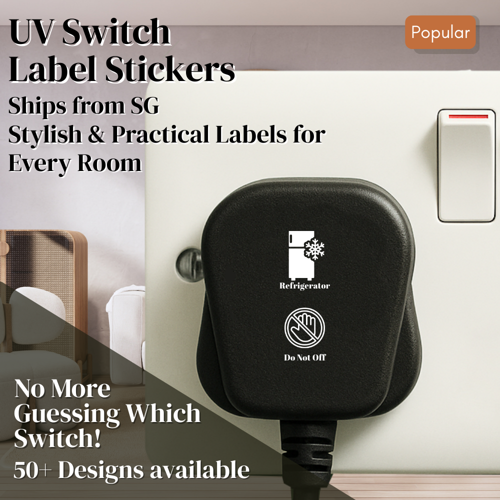 [SG Local] Borderless UV switch Plug Label Stickers | Decal ...