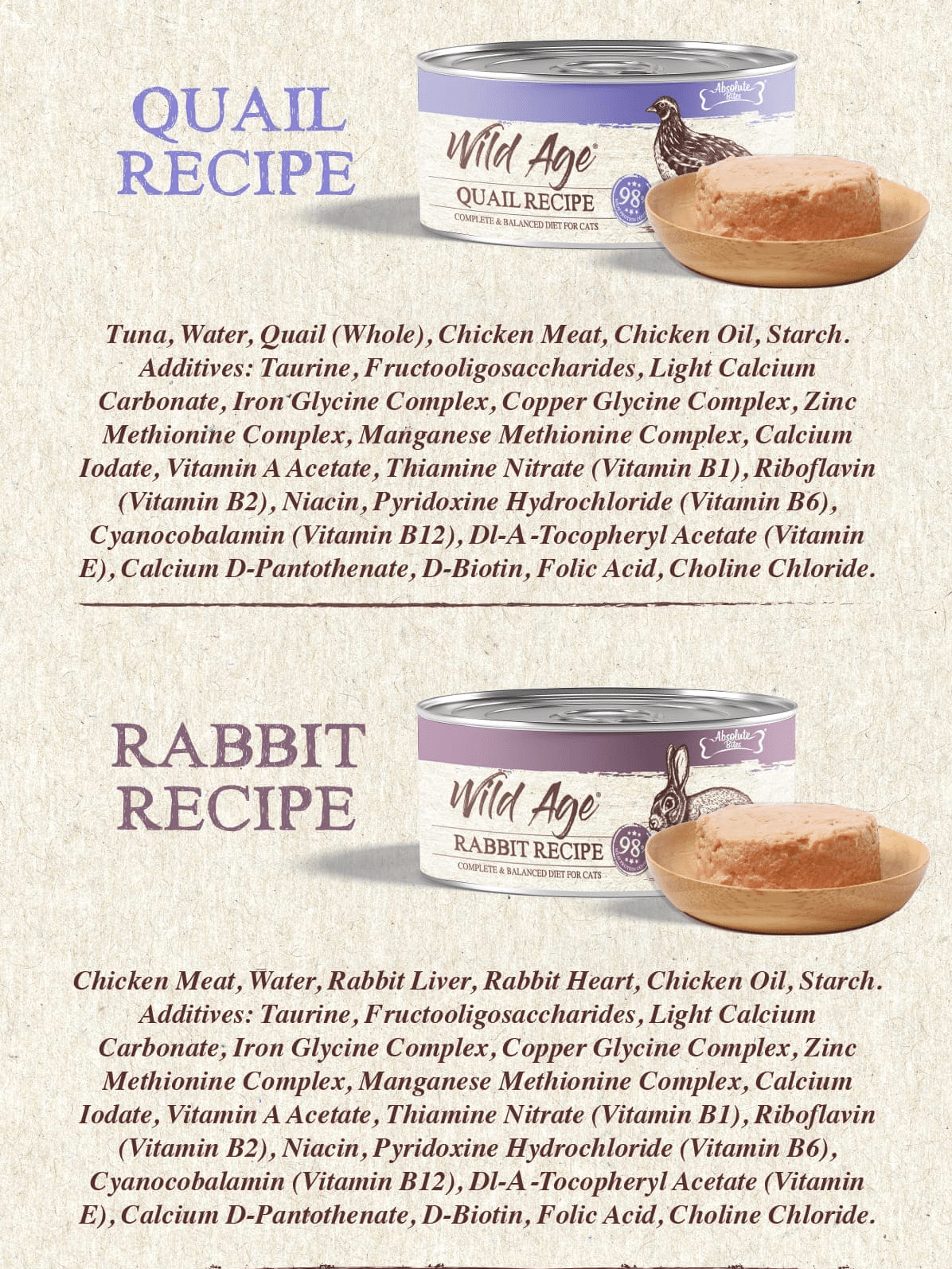Absolute Bites Wild Age Complete & Balanced Diet Canned Cat Wet Food ...