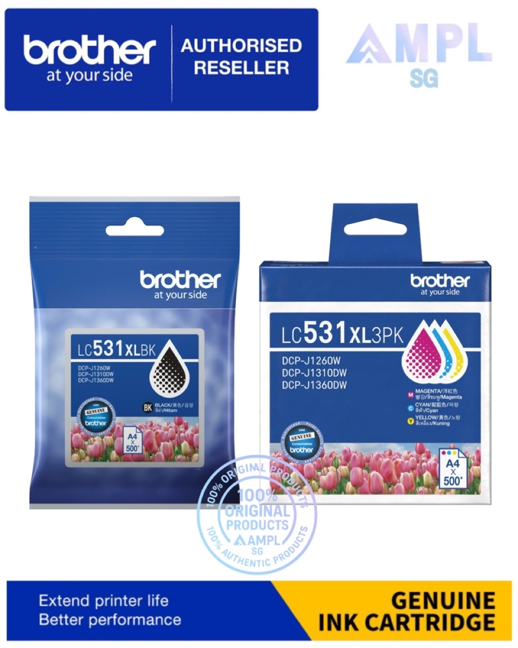 Genuine Brother LC531 LC531XL Original ink cartridge | LC531 Black ...