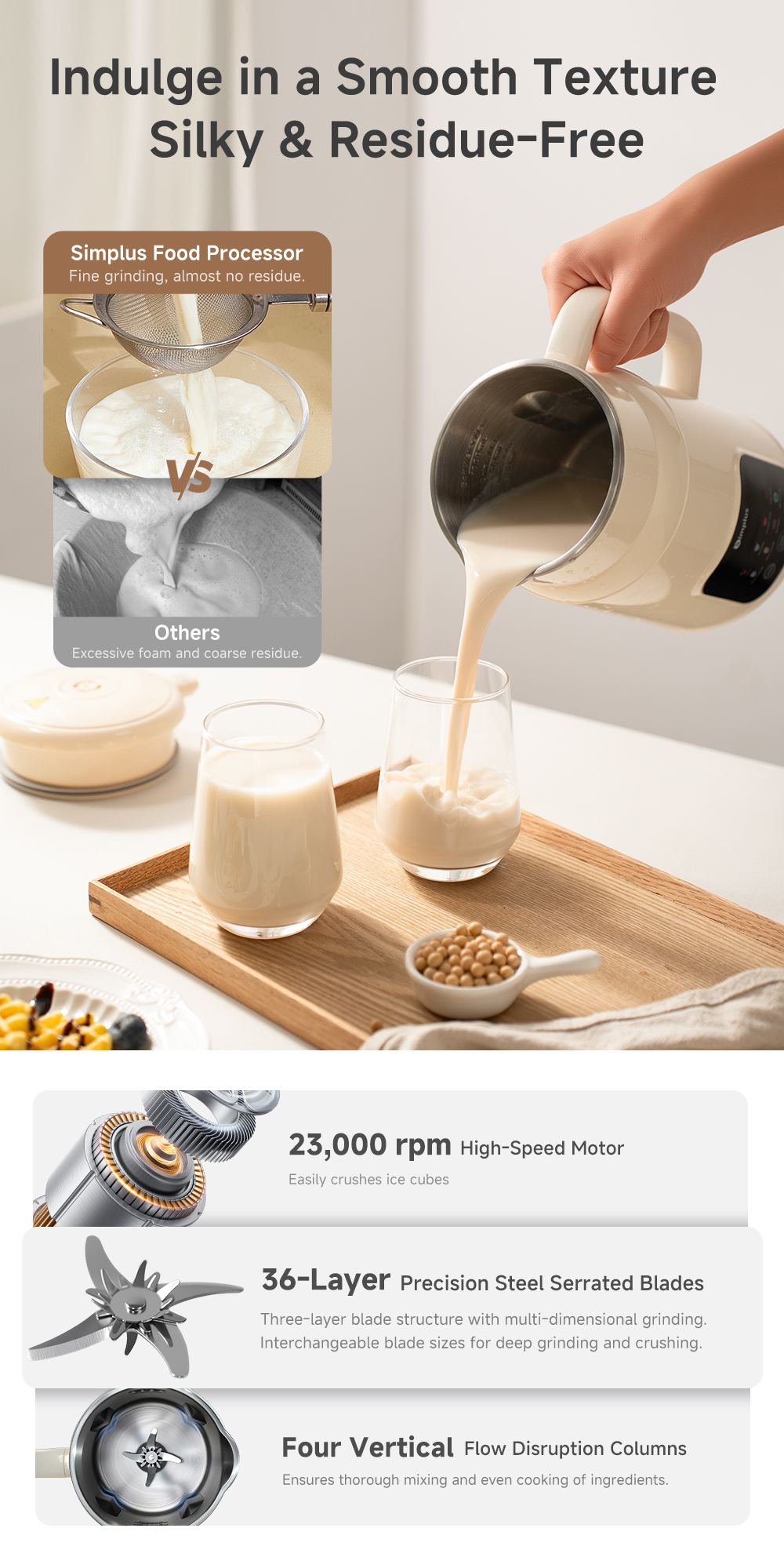 Simplus 1000ml Soy Milk Maker | Food Processor | Hot & Cold Drinks ...