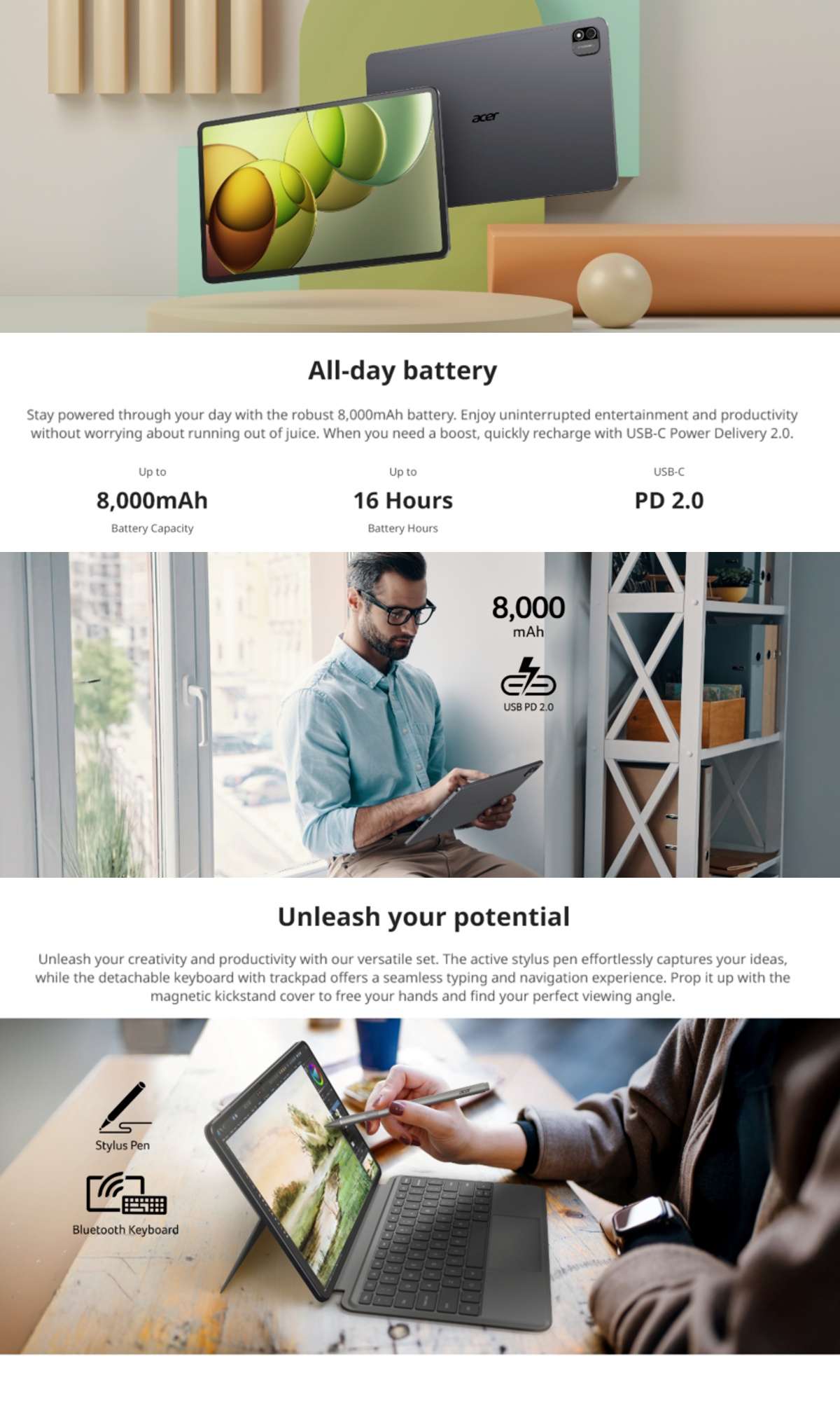 Acer Iconia Tab X12 | X12-21M-86DD 12.6-inch WQXGA AMOLED Display ...