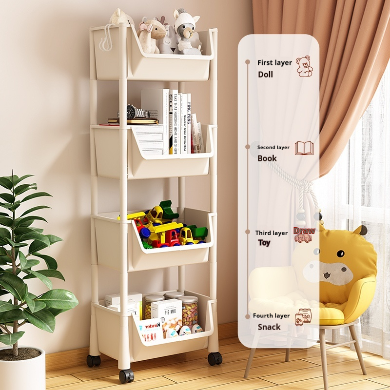 YOUNEED 6 Layers Moving Rack Kitchen Storage Shelf Wall Cabinets Home ...