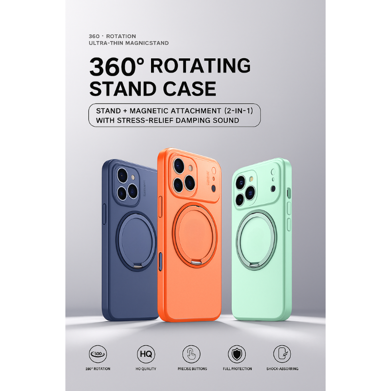 MaxTech for iPhone 17 Pro Max Case Orbit Case with Spinnable Magnetic ...