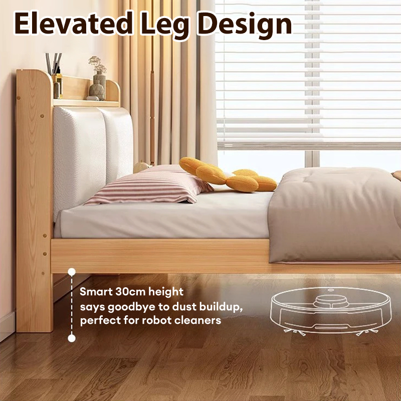 【LILI.SG】180/150/120CM solid wood modern minimalist double bed ...