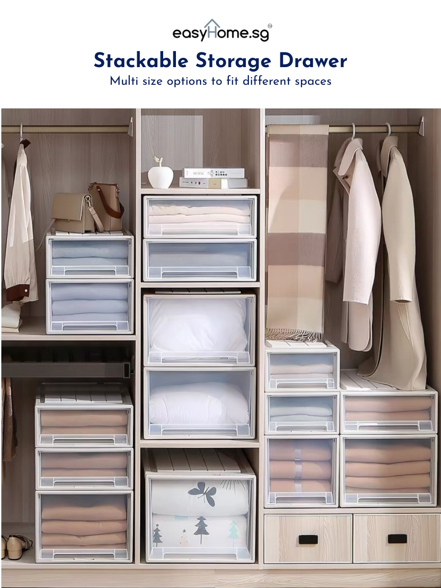 Easyhome.sg Stackable Storage Drawer / Plastic Container / Storage Box ...