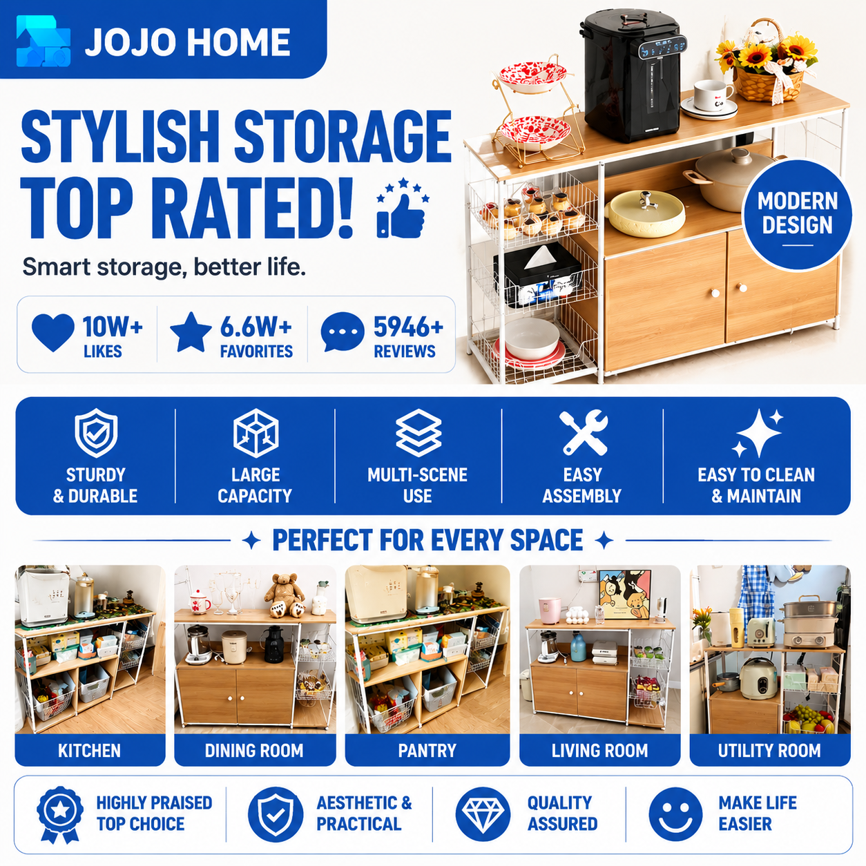 Kitchen Storage Cabinet Solid Wood Kitchen Rack Storage Rack With ...
