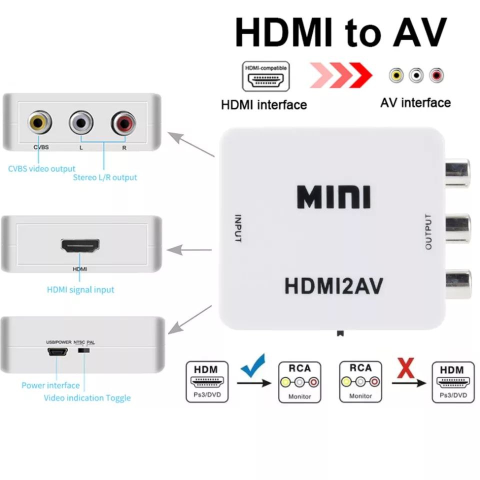 [Local SG Stock] HDMI to Audio Video AV & AV to HDMI Adapter Signal ...