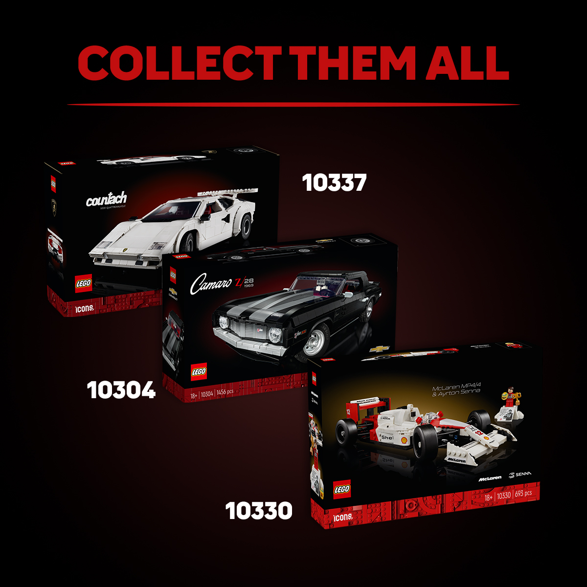 LEGO Icons 10337 Lamborghini Countach 5000 Quattrovalvole (1506 Pieces ...