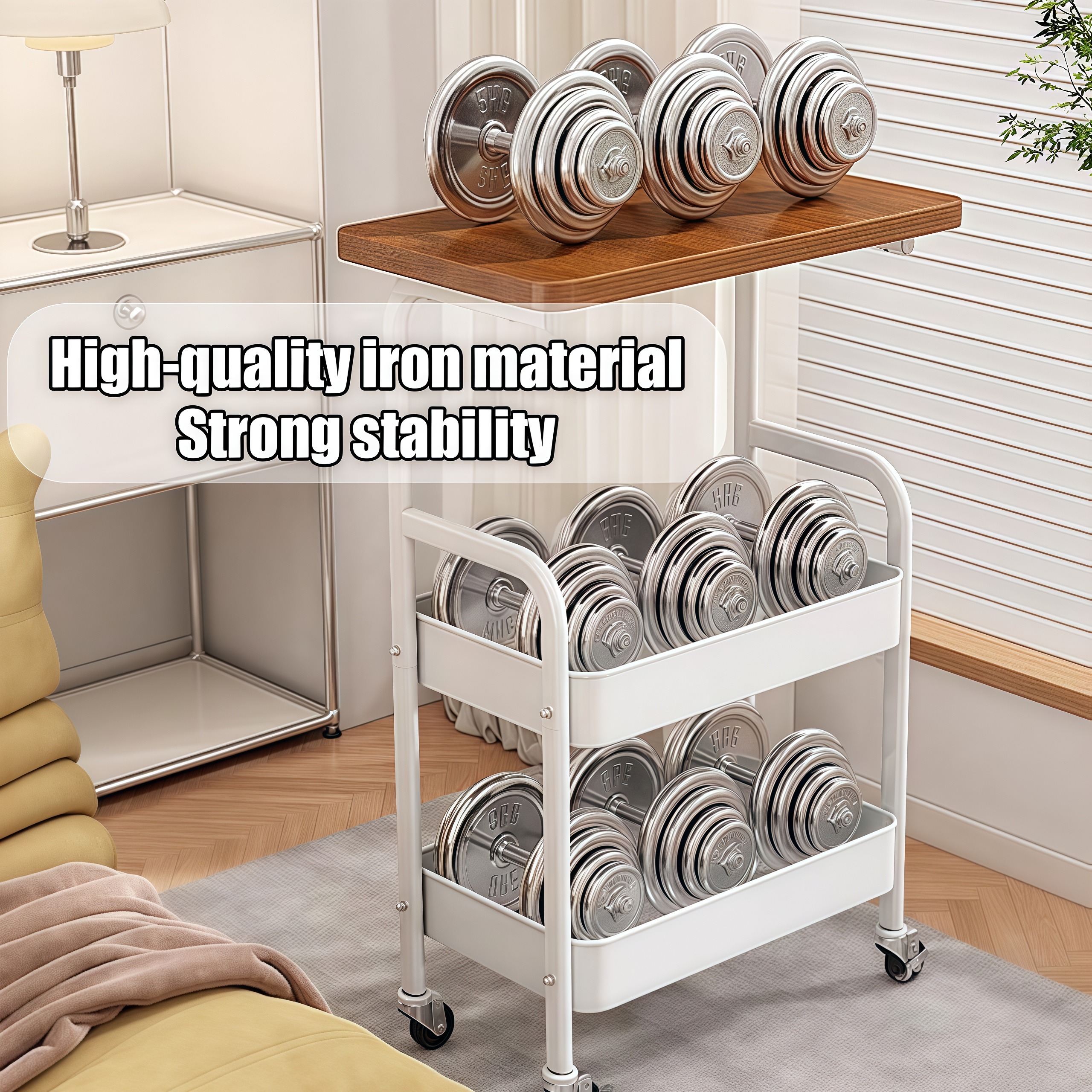 Trolley Racks with Wheels Multifunction Cart Storage Rack Shelf Rack ...
