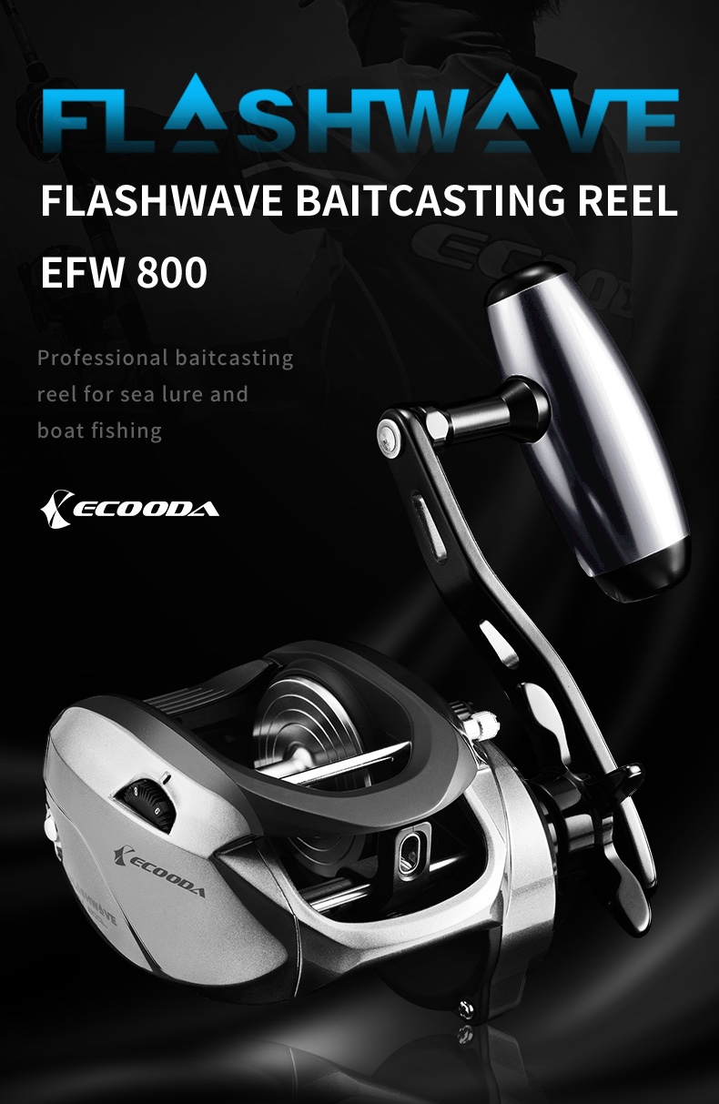 Ecooda FlashWave 800 Baitcasting Reel Aluminum Alloy Frame 420g 6.6:1 ...