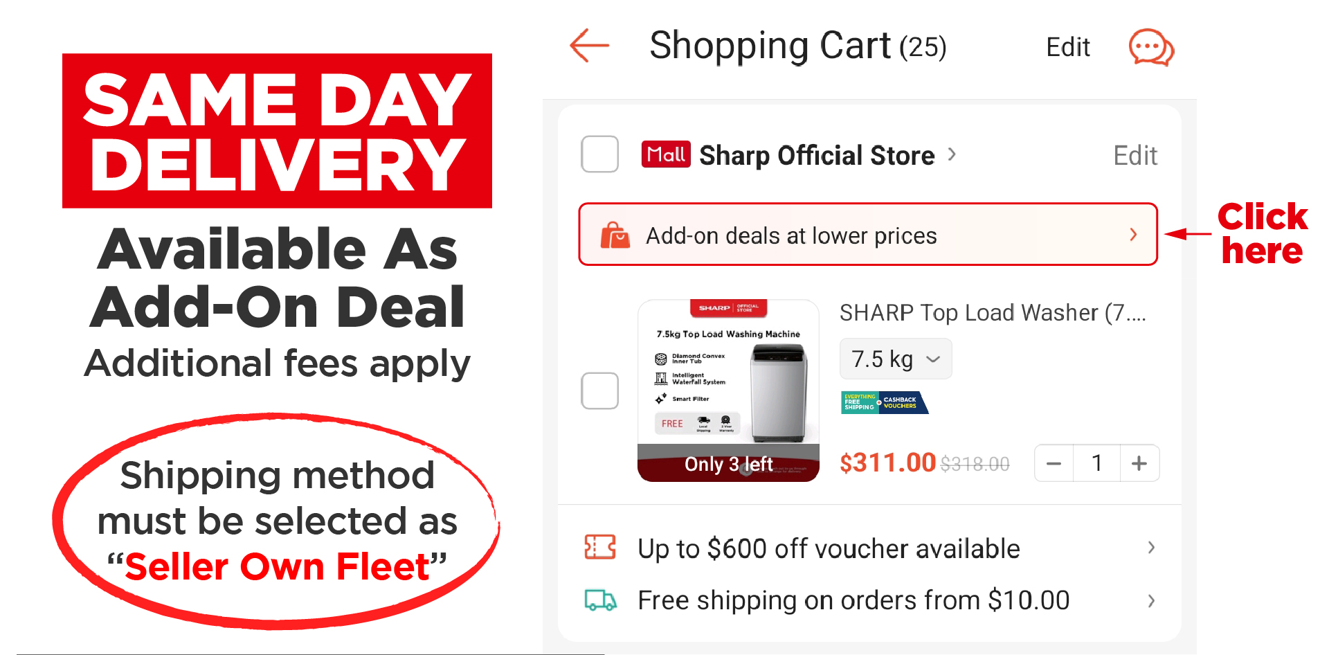 Sharp Same Day Delivery - For Large Fridges and Chest Freezer Only ...