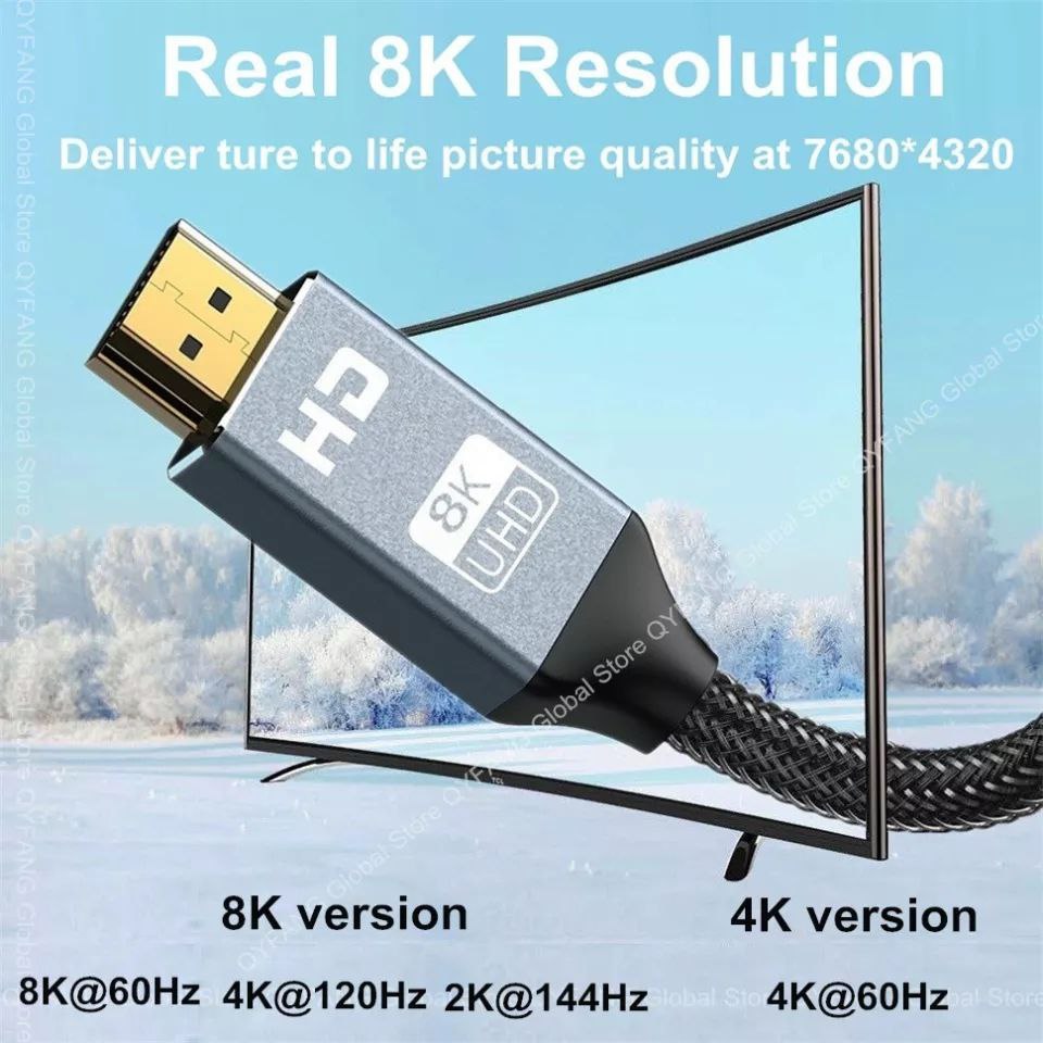 [Local SG Stock] Premium 8K60 HDMI to HDMI 2.1 Braided Cable Ultra High ...