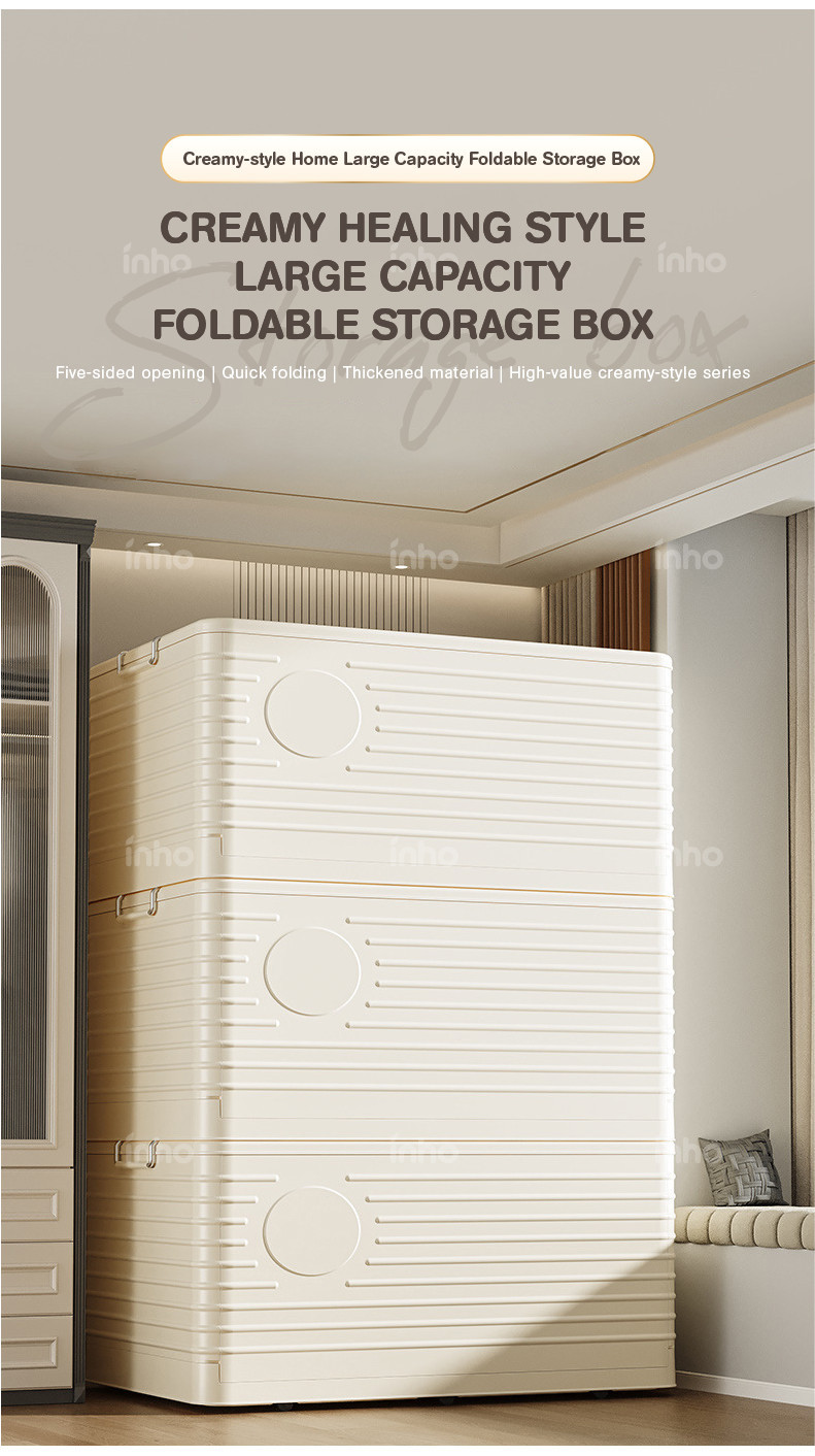 Foldable Storage Box Large Capacity Clothes Storage with wheels ...