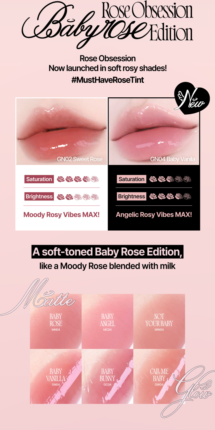 (NEW 6 Colors) fwee Rose Obsession Stay-fit Lip Tint (24 Colors ...