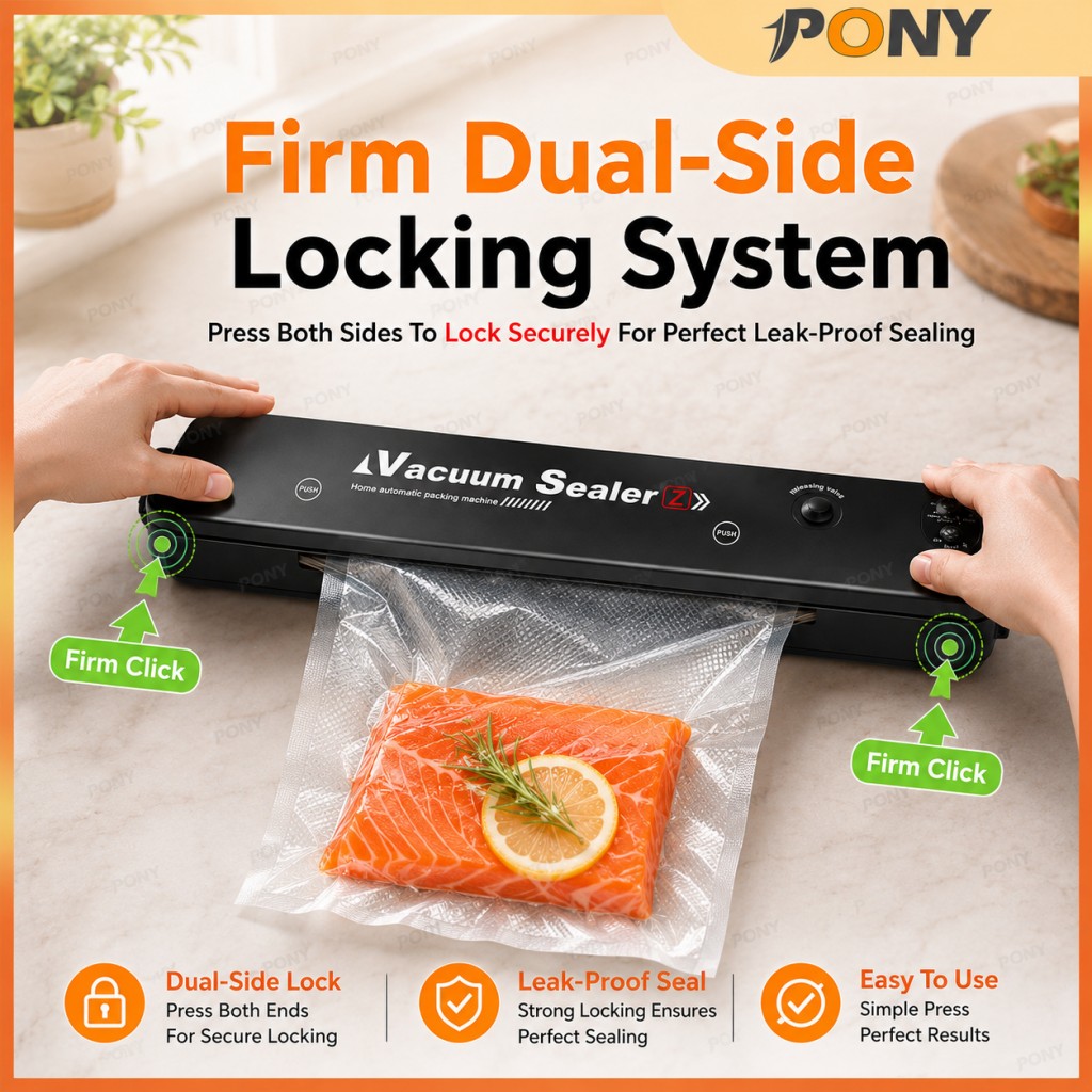 [FREE 50pcs Bags] PONY Vacuum Sealer Machine Automatic Food Preserver ...