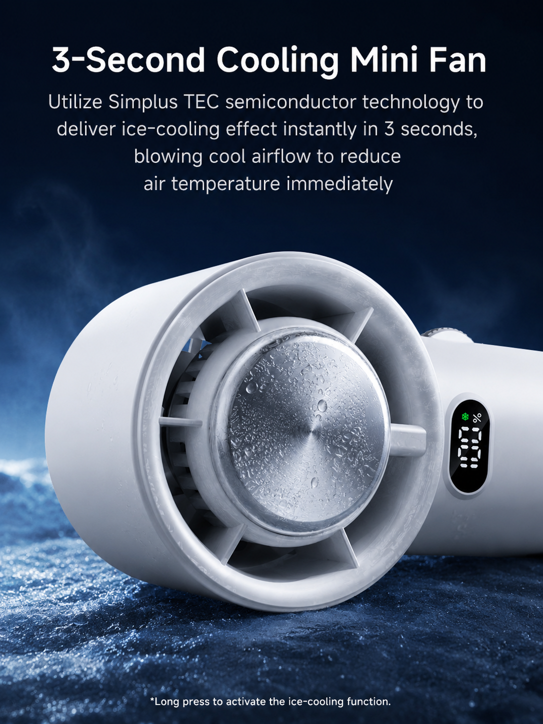 Simplus 15°C Ice-Cooling Portable Fan | 100 Speed Levels | 23hrs ...