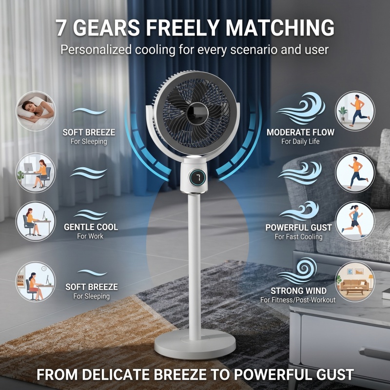 8000mAh Air Circulation Fan USB Multi-Function Circulating Fan Capable ...