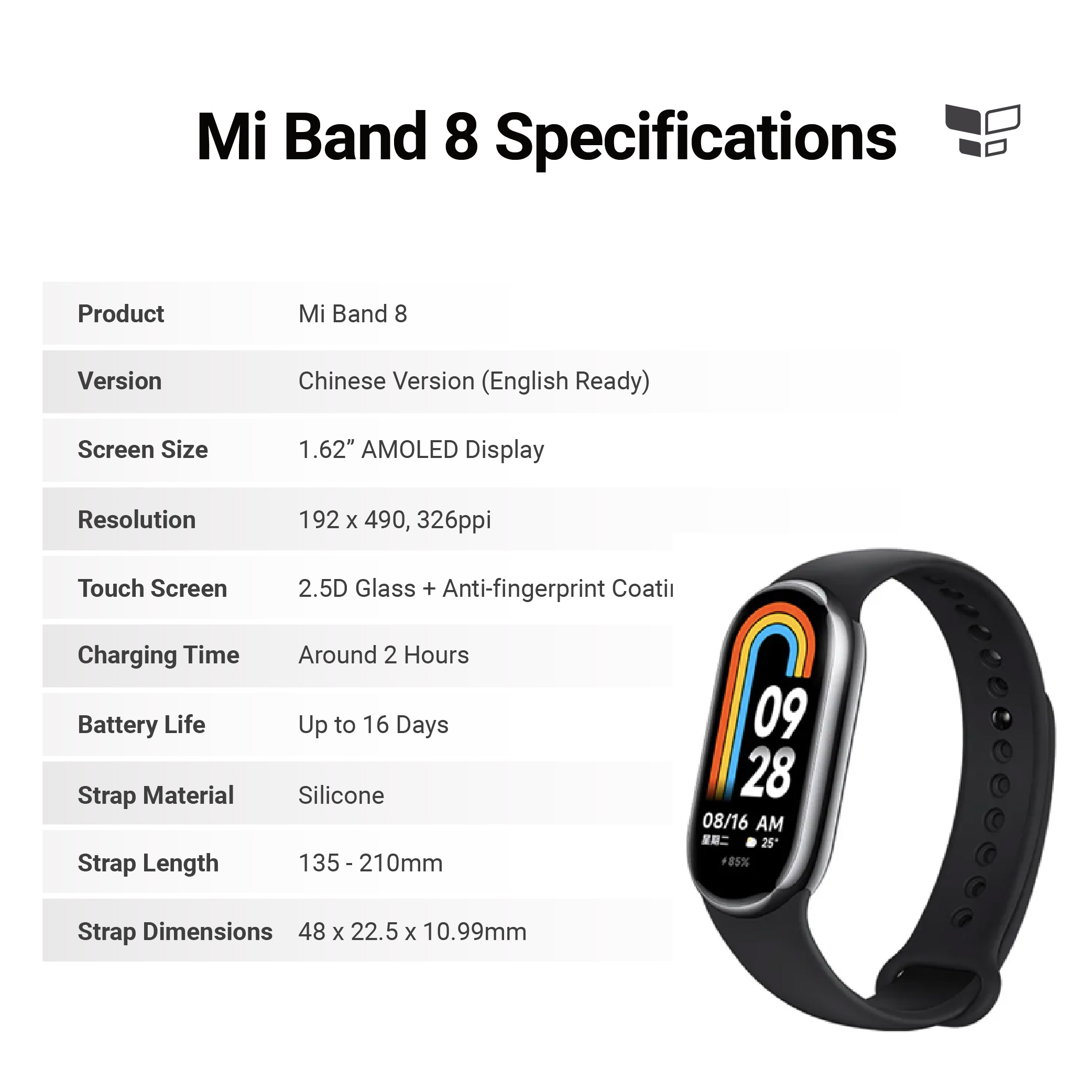 [LATEST RELEASE] Xiaomi Mi Band 8 Smart Wristband AMOLED Color Screen ...