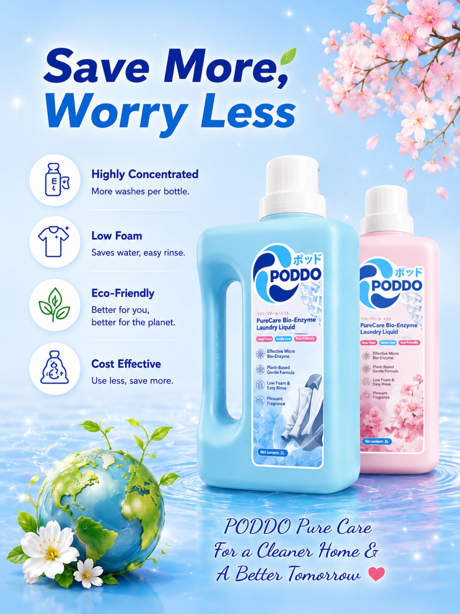 [NEW LAUNCH] PODDO Bio-Enzyme Laundry Liquid 2L |Deep Clean|99.9% Anti ...