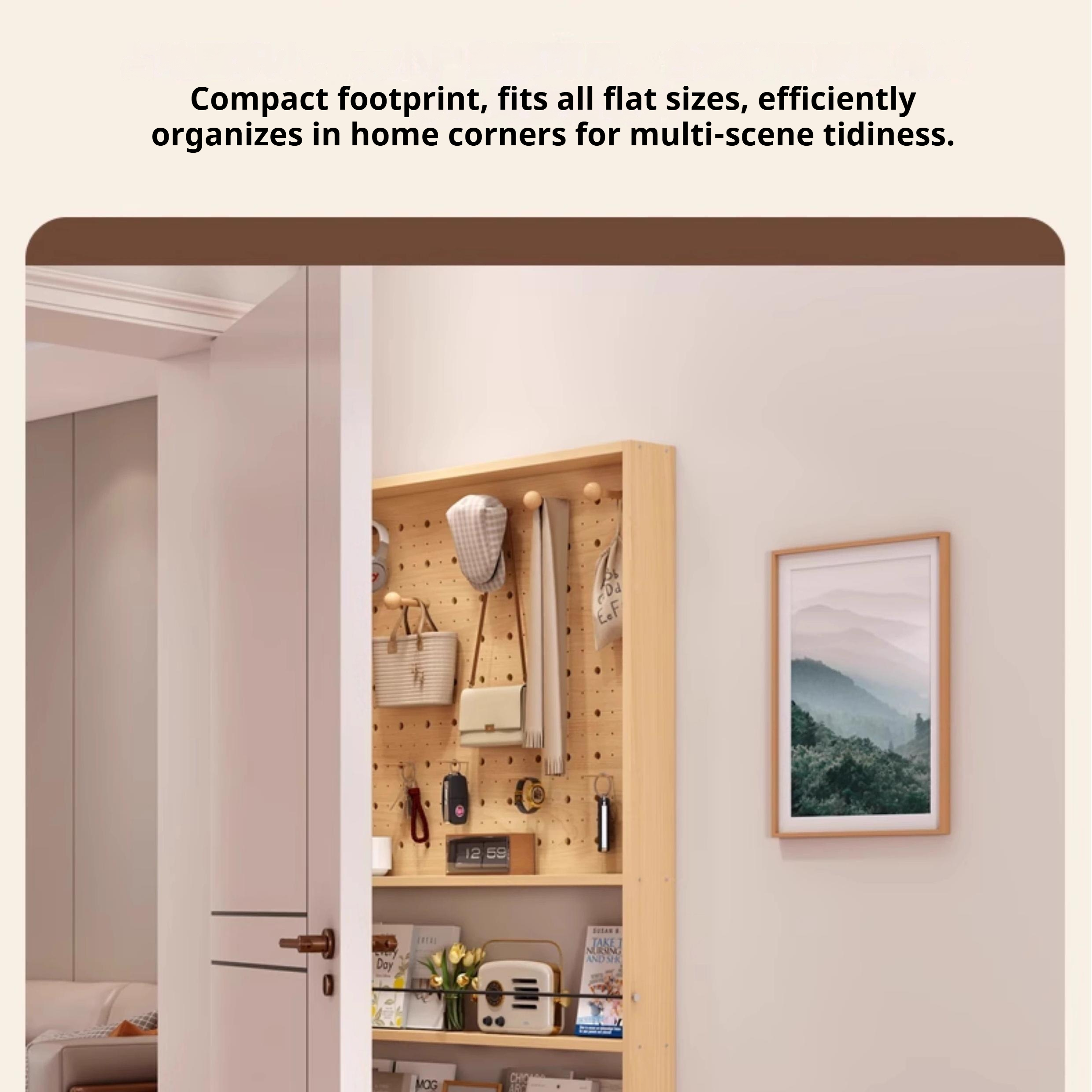 SNB Hole Board Ultra-thin Cabinet Storage Rack Solid Wood Display Rack ...
