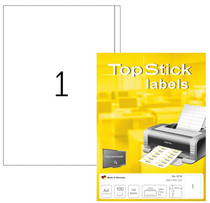 The Office Shoppe - TopStick Multipurpose Labels, 1000 Sheets, A4 Size ...