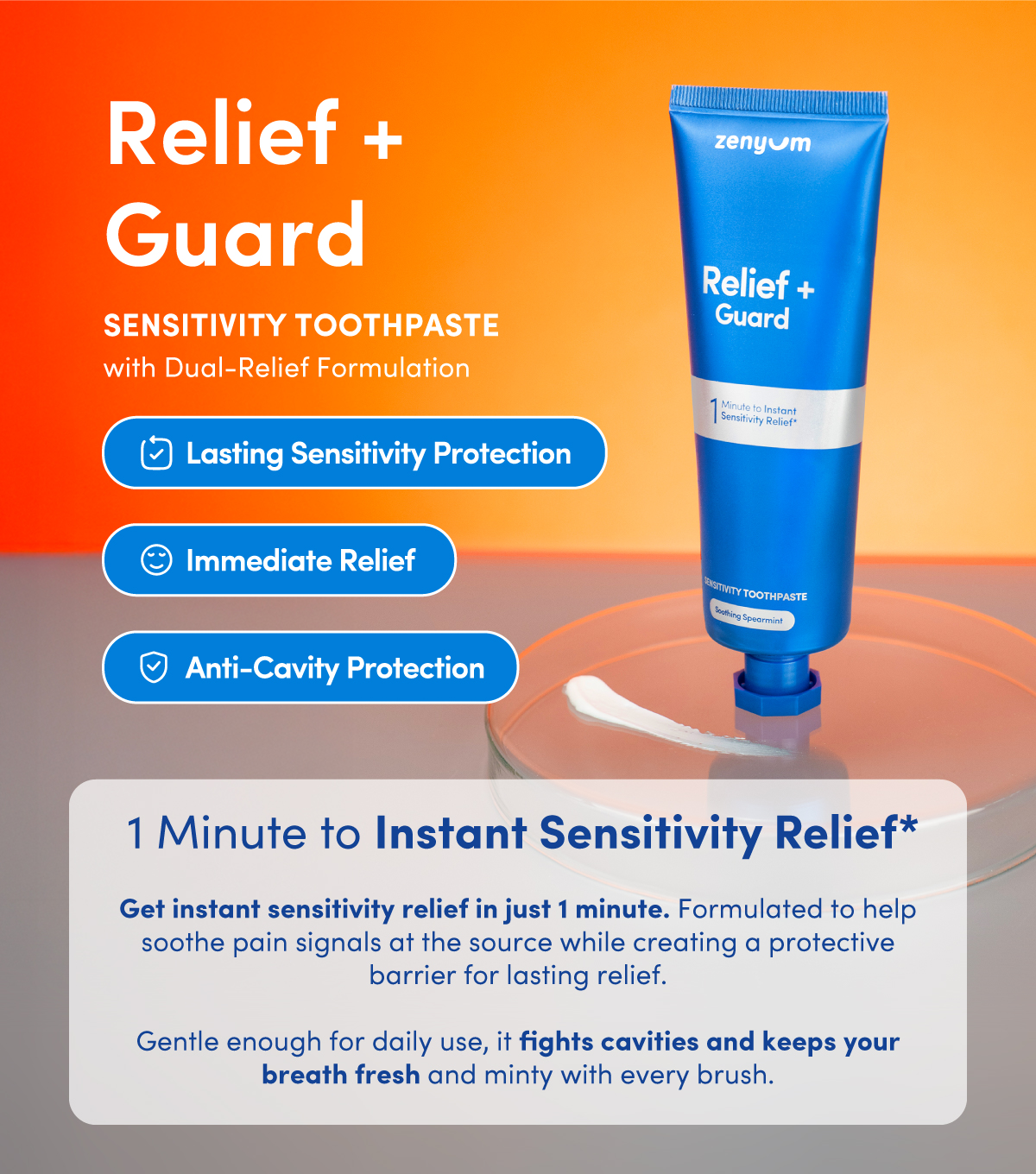 Zenyum Relief + Guard Sensitivity Toothpaste 100g | Shopee Singapore