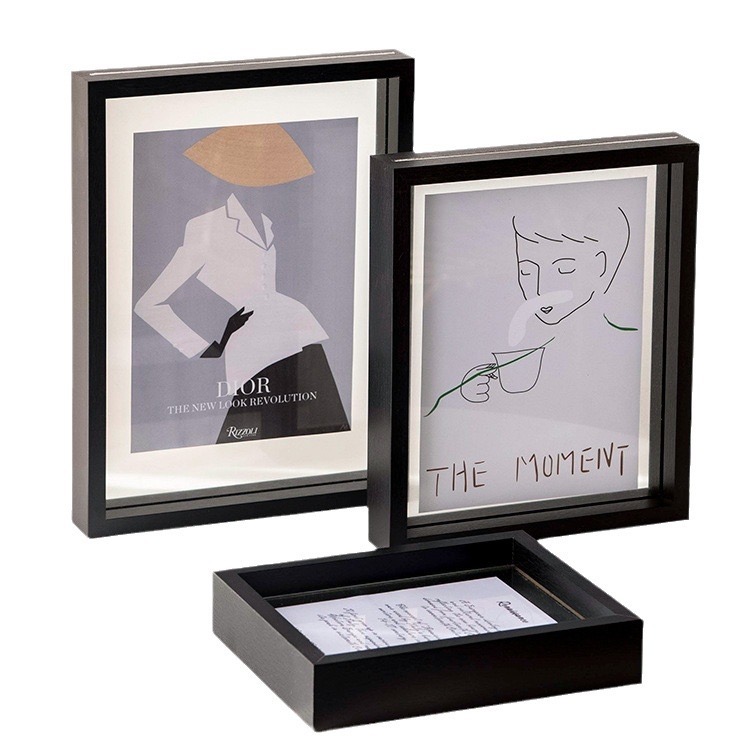 [SG stock]A4 DIY Double Glass Wood Frame Ins Style Photo Frame Specimen ...