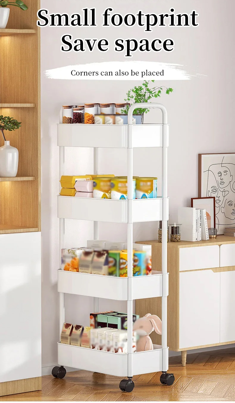 [SG Stock] Trolley Rack 3/4/5 Tier Movable Storage Organizer With ...