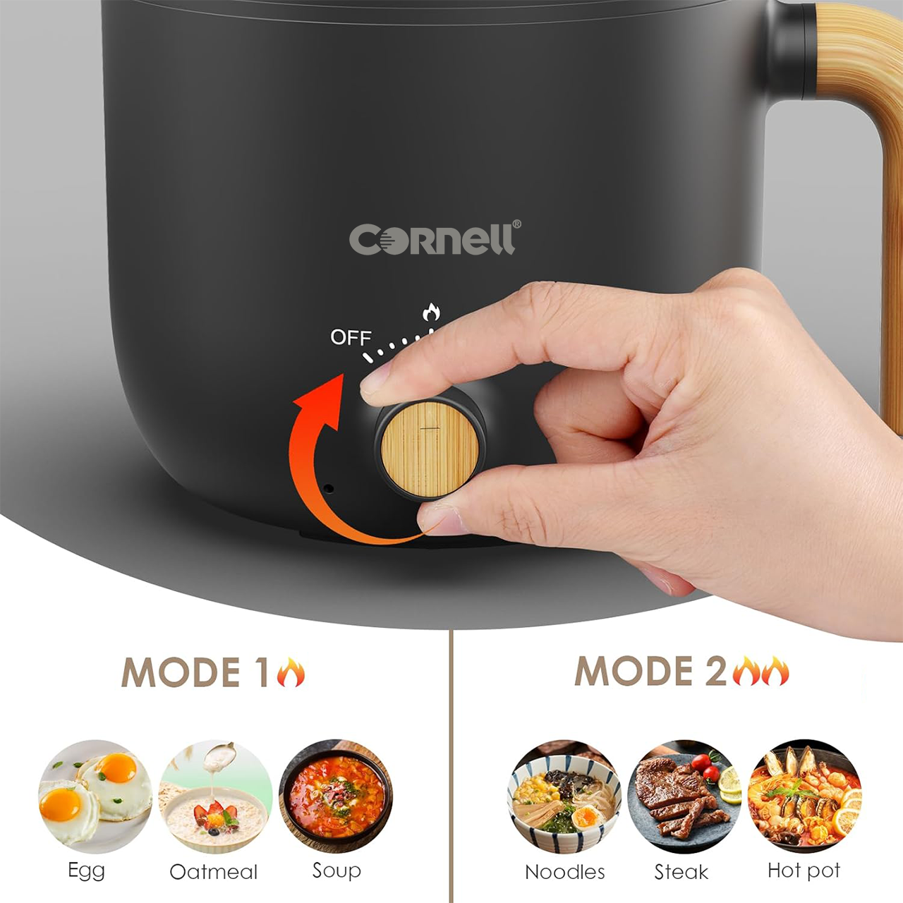 Cornell 1.5L Mini Multi Cooker with Steam Tray Personal Steamboat ...