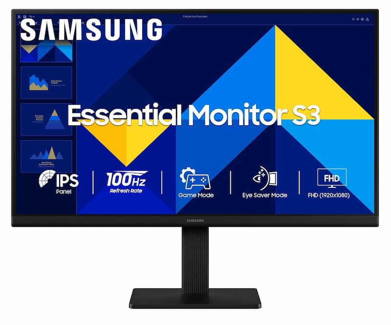 Samsung LS24D300GAEXXS 24" S3 Flat Monitor - FHD 1080p, IPS, 100Hz, 5ms ...