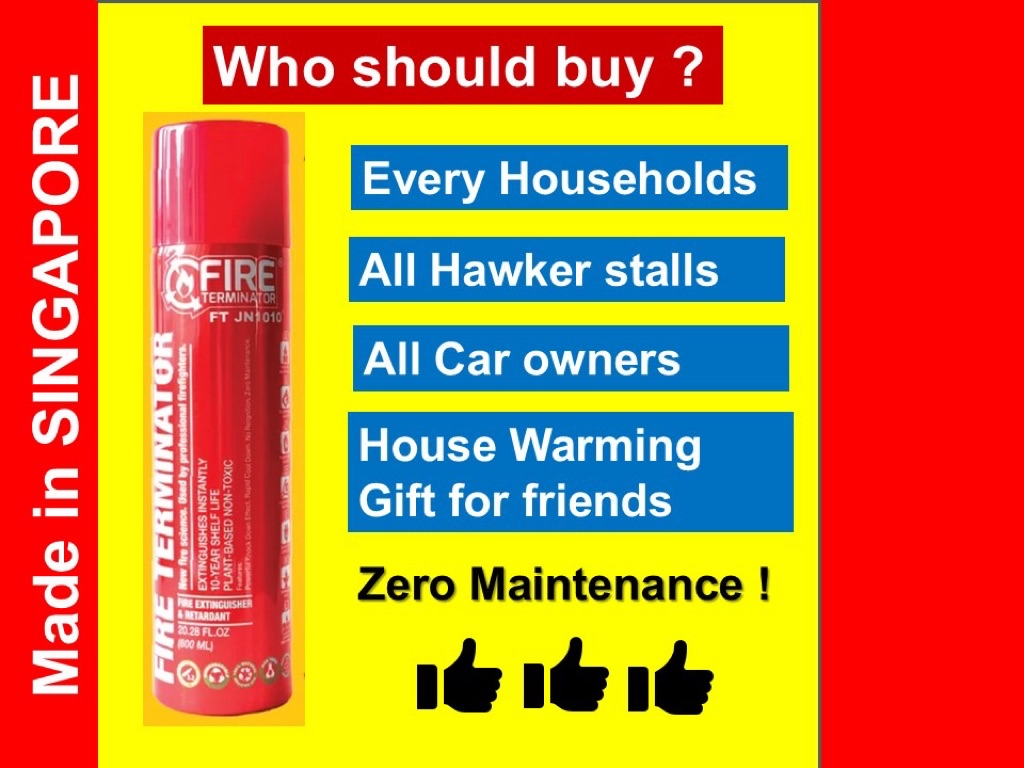 Fire Terminator / Fire Extinguisher. Invented & Made in Singapore. Zero ...