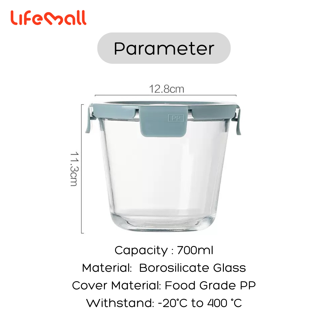 LifeMall -700ml BPA Free Glass Container Soup Container Glass Lunch Box ...