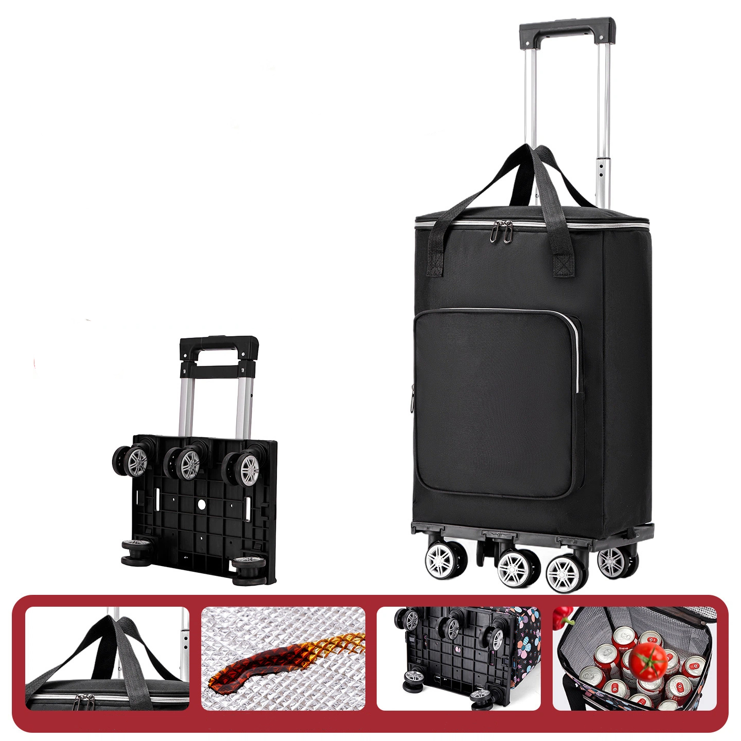【SG Stock】Foldable Shopping Trolley with Wheels | Retractable Grocery ...
